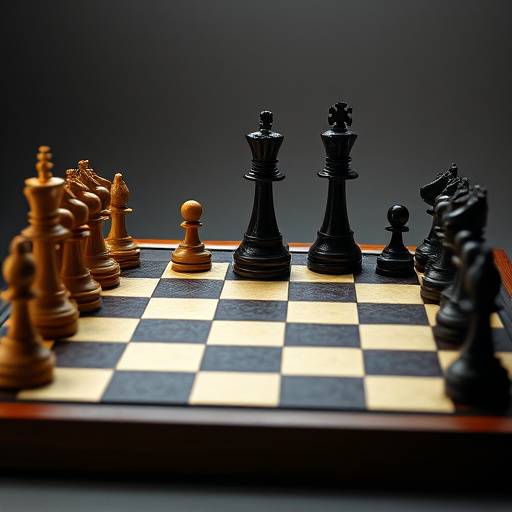 A chessboard with pieces arranged, symbolizing the formal rules of a game system.