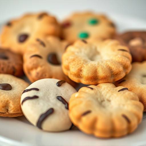 A close-up image of various cookies on a plate