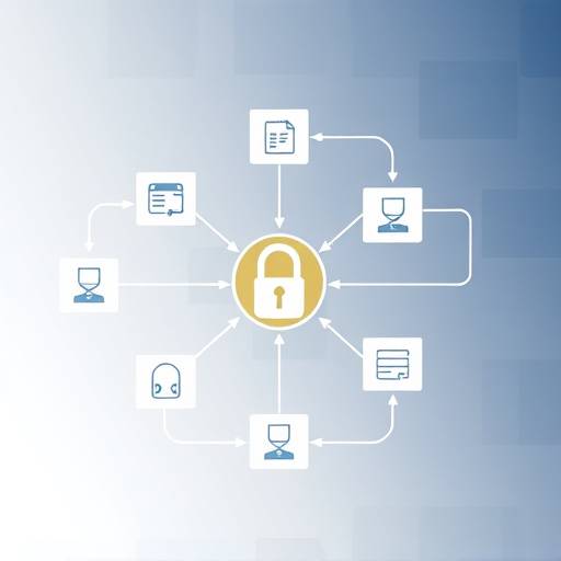 A diagram illustrating data flow and security measures for data protection.