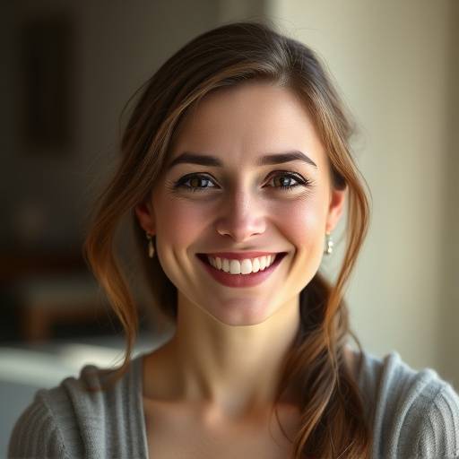 A portrait of Anya Petrova, a lead concept artist with a warm smile