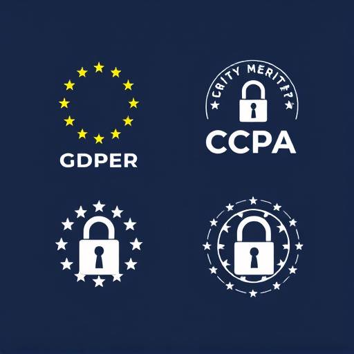 Logos of GDPR and CCPA representing global privacy regulations.