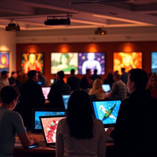 Participants in a pixel art workshop creating digital artwork